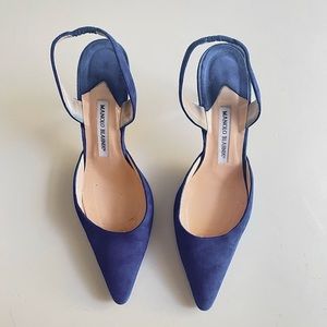 Manolo Blahnik Carolyne Sling-backs Blue size 39 (9)